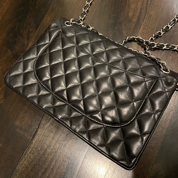 CHANEL Large Quilted Lamb Leather Classic Flap Handbag - Picture 9 of 16